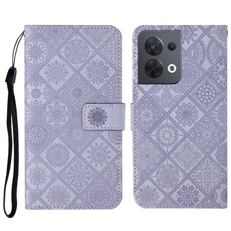 For OPPO Reno8 Ethnic Style Embossed Pattern Leather Phone Case