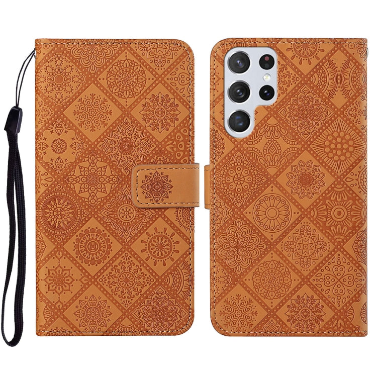 For Samsung Galaxy S23 Ultra 5G Ethnic Style Embossed Pattern Leather Phone Case