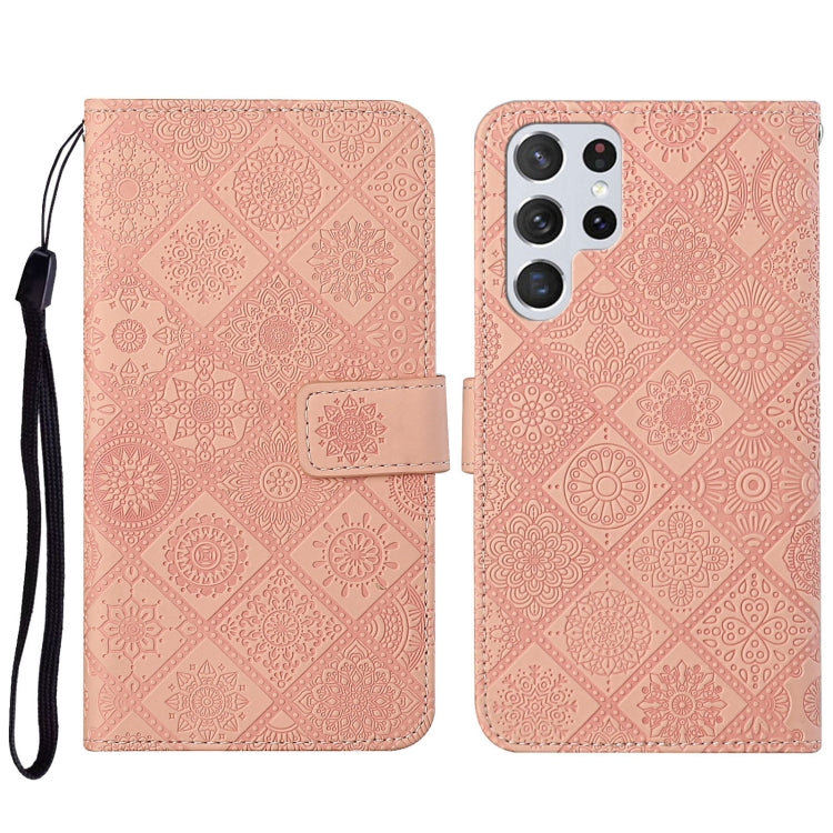 For Samsung Galaxy S23 Ultra 5G Ethnic Style Embossed Pattern Leather Phone Case