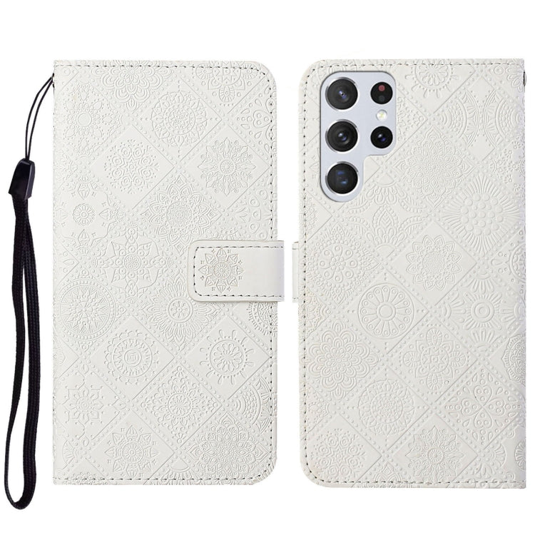 For Samsung Galaxy S23 Ultra 5G Ethnic Style Embossed Pattern Leather Phone Case