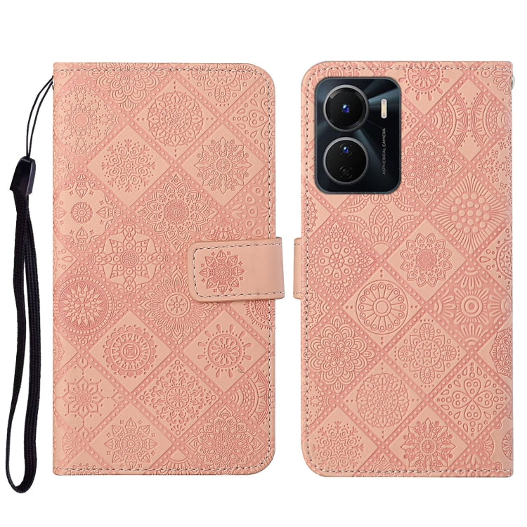 For vivo Y16 Ethnic Style Embossed Pattern Leather Phone Case