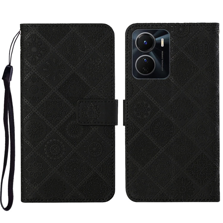 For vivo Y16 Ethnic Style Embossed Pattern Leather Phone Case