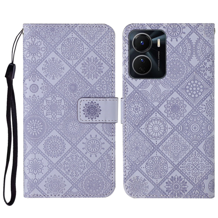 For vivo Y16 Ethnic Style Embossed Pattern Leather Phone Case
