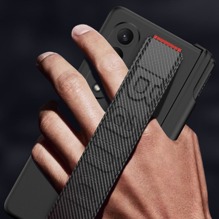 For Samsung Galaxy Z Fold4 GKK Integrated Magnetic Folding Hinge Phone Case with Wrist Strap & Pen Holder