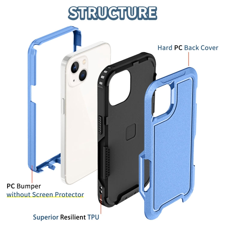 For iPhone 13 3 in 1 PC + TPU Shockproof Phone Case