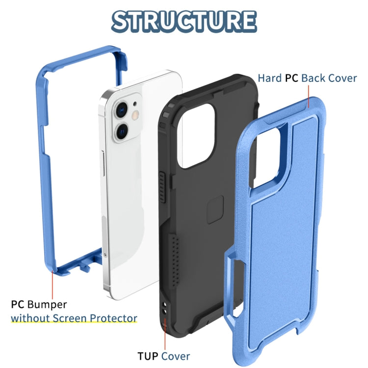 For iPhone 12 3 in 1 PC + TPU Shockproof Phone Case