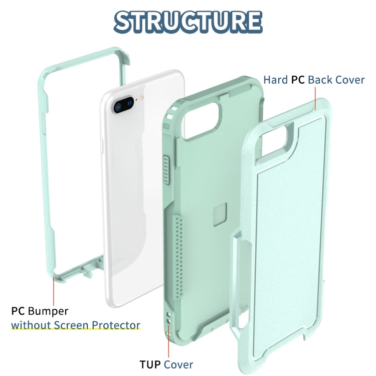 For iPhone 6 Plus / 7 Plus / 8 Plus 3 in 1 PC + TPU Shockproof Phone Case