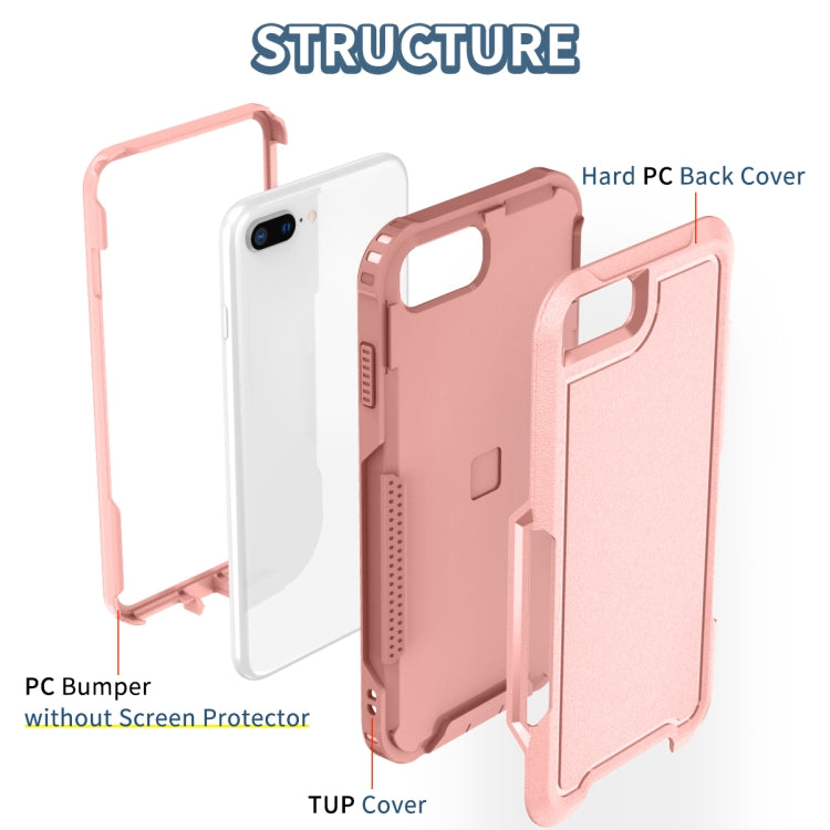 For iPhone 6 Plus / 7 Plus / 8 Plus 3 in 1 PC + TPU Shockproof Phone Case