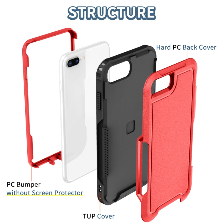 For iPhone 6 Plus / 7 Plus / 8 Plus 3 in 1 PC + TPU Shockproof Phone Case