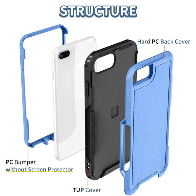 For iPhone 6 Plus / 7 Plus / 8 Plus 3 in 1 PC + TPU Shockproof Phone Case