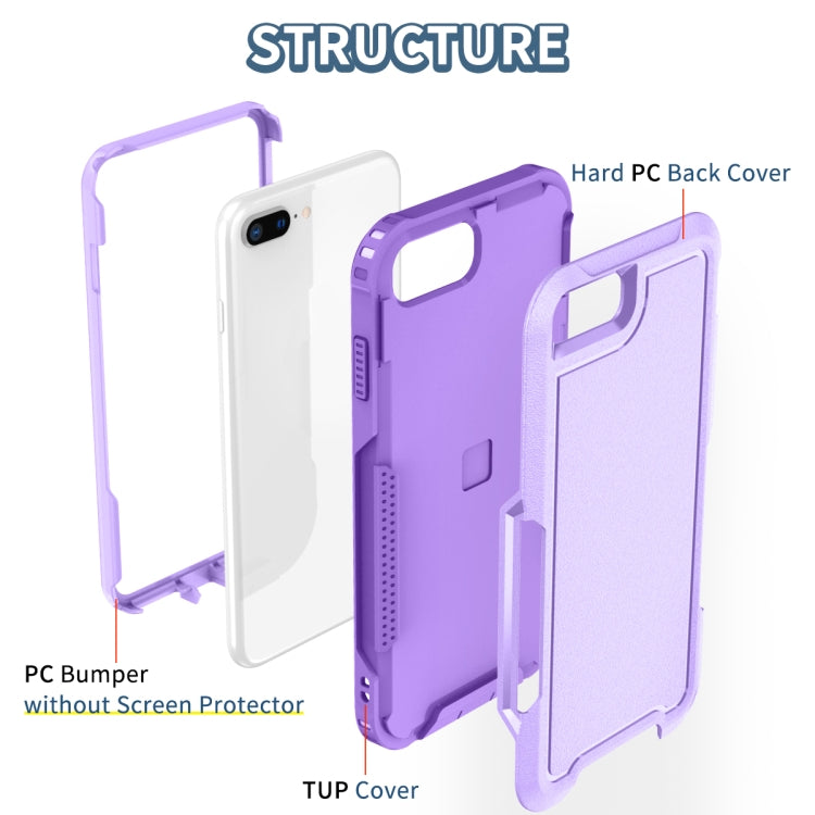 For iPhone 6 Plus / 7 Plus / 8 Plus 3 in 1 PC + TPU Shockproof Phone Case