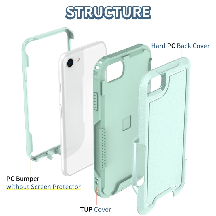 For iPhone 6 / 7 / 8 / SE 2020 3 in 1 PC + TPU Shockproof Phone Case
