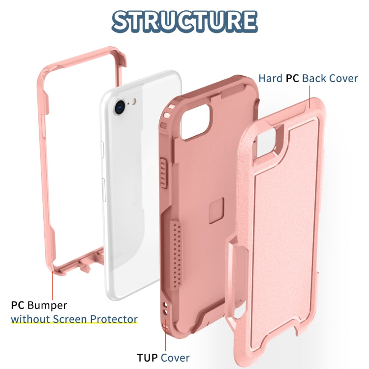 For iPhone 6 / 7 / 8 / SE 2020 3 in 1 PC + TPU Shockproof Phone Case