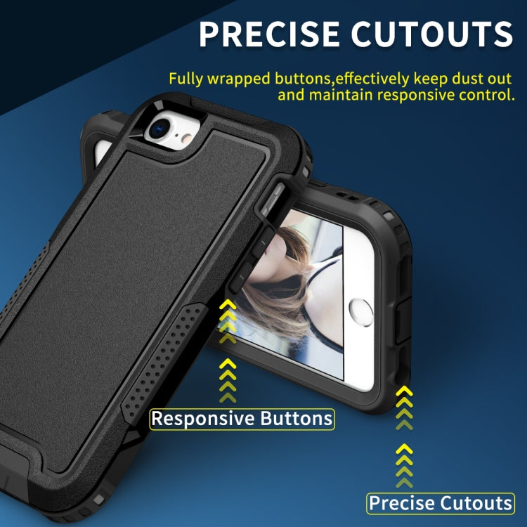 For iPhone 6 / 7 / 8 / SE 2020 3 in 1 PC + TPU Shockproof Phone Case