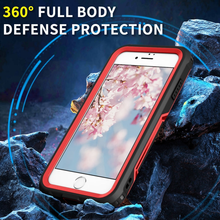 For iPhone 6 / 7 / 8 / SE 2020 3 in 1 PC + TPU Shockproof Phone Case