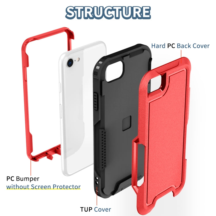 For iPhone 6 / 7 / 8 / SE 2020 3 in 1 PC + TPU Shockproof Phone Case