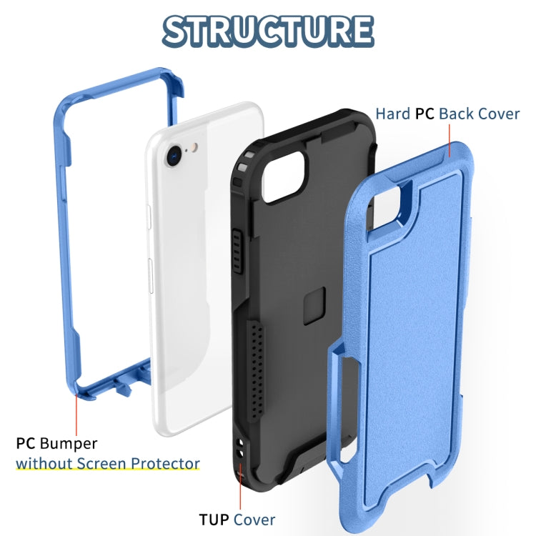 For iPhone 6 / 7 / 8 / SE 2020 3 in 1 PC + TPU Shockproof Phone Case