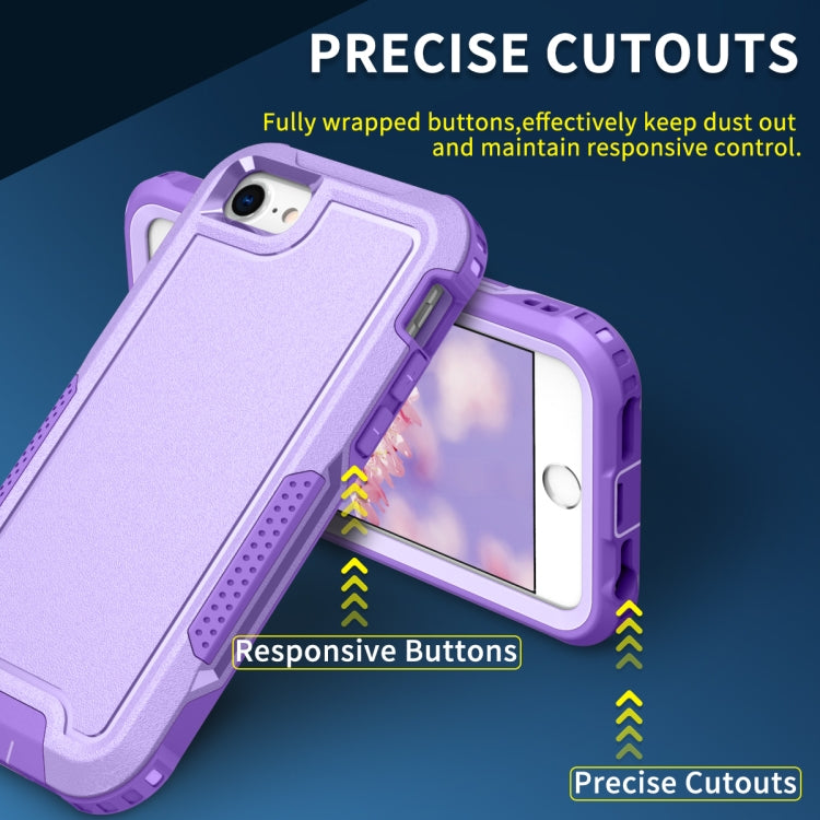 For iPhone 6 / 7 / 8 / SE 2020 3 in 1 PC + TPU Shockproof Phone Case