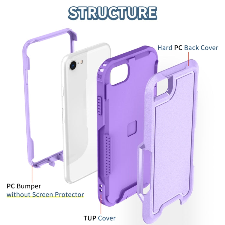 For iPhone 6 / 7 / 8 / SE 2020 3 in 1 PC + TPU Shockproof Phone Case