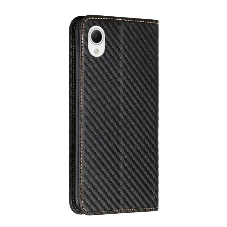 For Samsung Galaxy A23e Carbon Fiber Texture Magnetic Flip Leather Phone Case