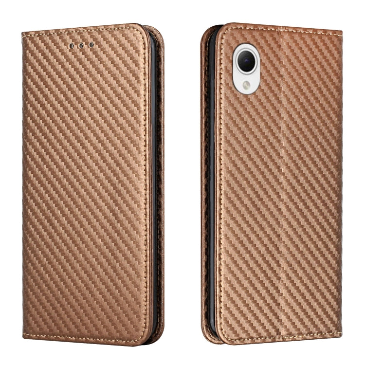 For Samsung Galaxy A23e Carbon Fiber Texture Magnetic Flip Leather Phone Case