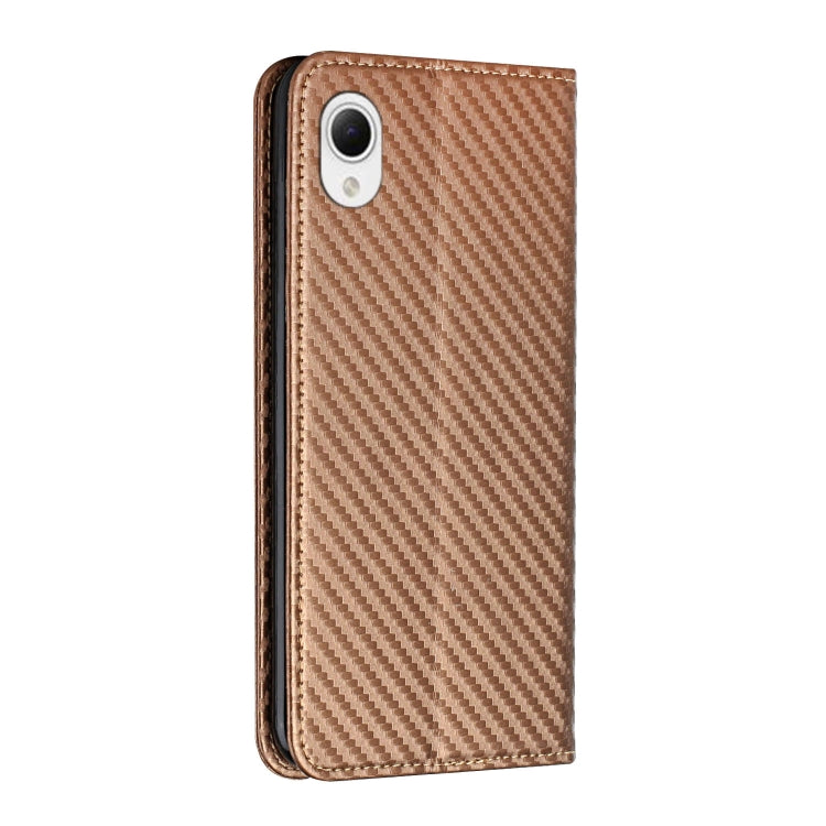 For Samsung Galaxy A23e Carbon Fiber Texture Magnetic Flip Leather Phone Case