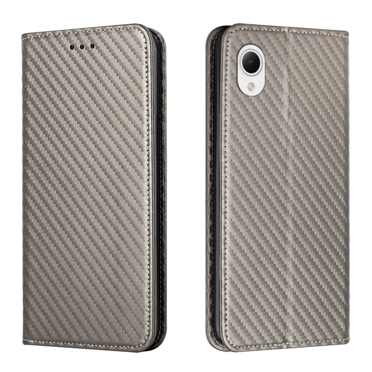 For Samsung Galaxy A23e Carbon Fiber Texture Magnetic Flip Leather Phone Case
