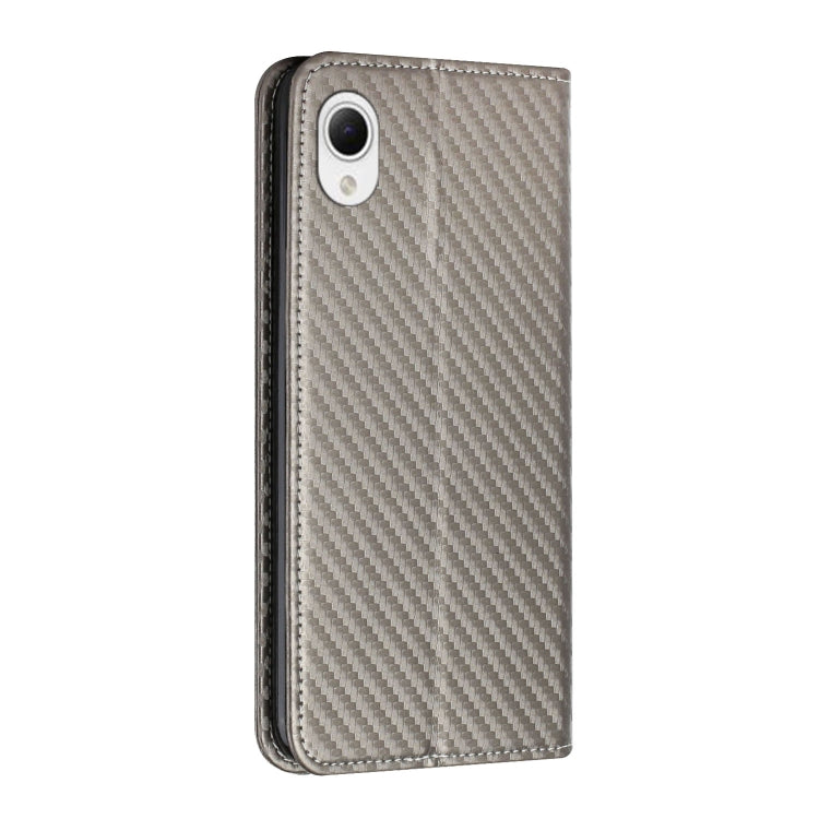 For Samsung Galaxy A23e Carbon Fiber Texture Magnetic Flip Leather Phone Case