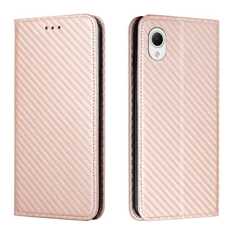 For Samsung Galaxy A23e Carbon Fiber Texture Magnetic Flip Leather Phone Case