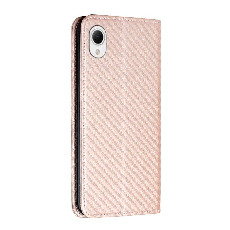 For Samsung Galaxy A23e Carbon Fiber Texture Magnetic Flip Leather Phone Case