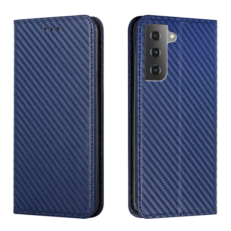 For Samsung Galaxy S23 5G Carbon Fiber Texture Magnetic Flip Leather Phone Case