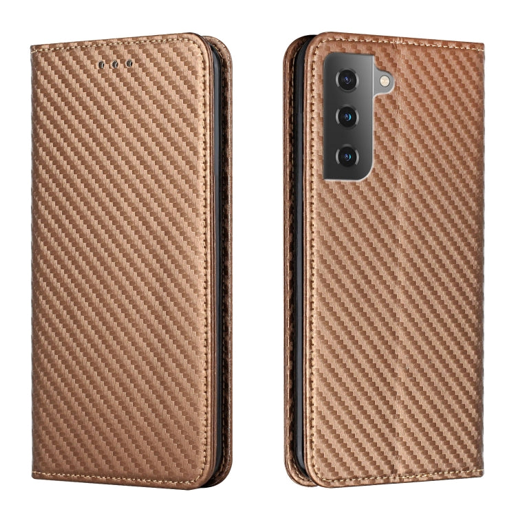 For Samsung Galaxy S23 5G Carbon Fiber Texture Magnetic Flip Leather Phone Case