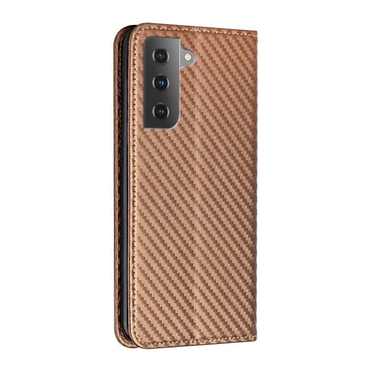 For Samsung Galaxy S23 5G Carbon Fiber Texture Magnetic Flip Leather Phone Case