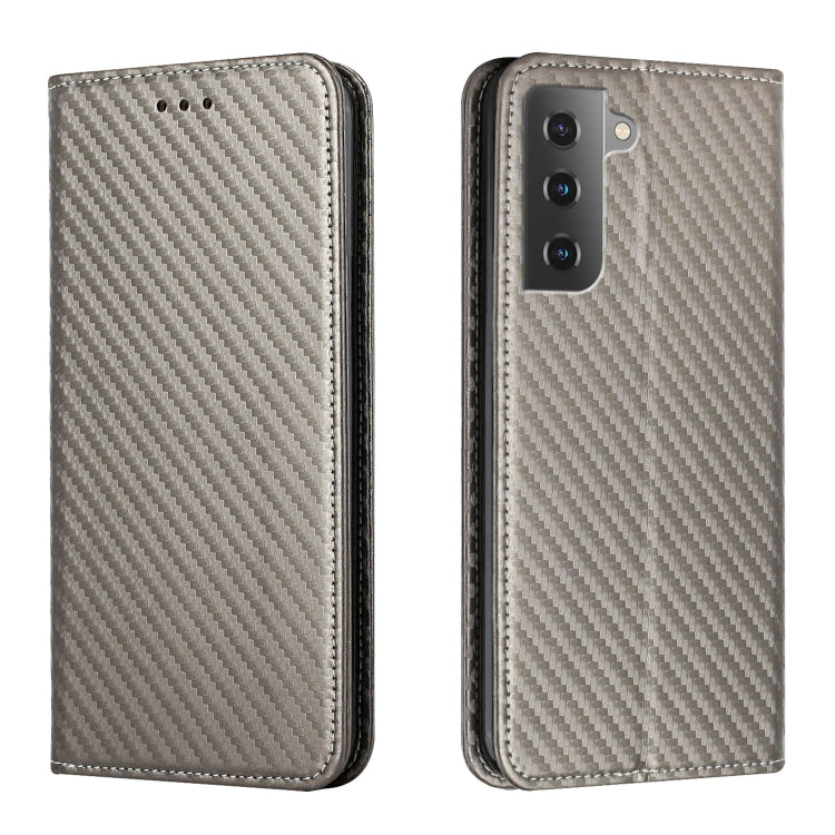 For Samsung Galaxy S23 5G Carbon Fiber Texture Magnetic Flip Leather Phone Case