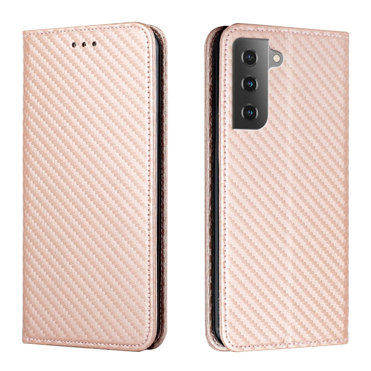 For Samsung Galaxy S23 5G Carbon Fiber Texture Magnetic Flip Leather Phone Case