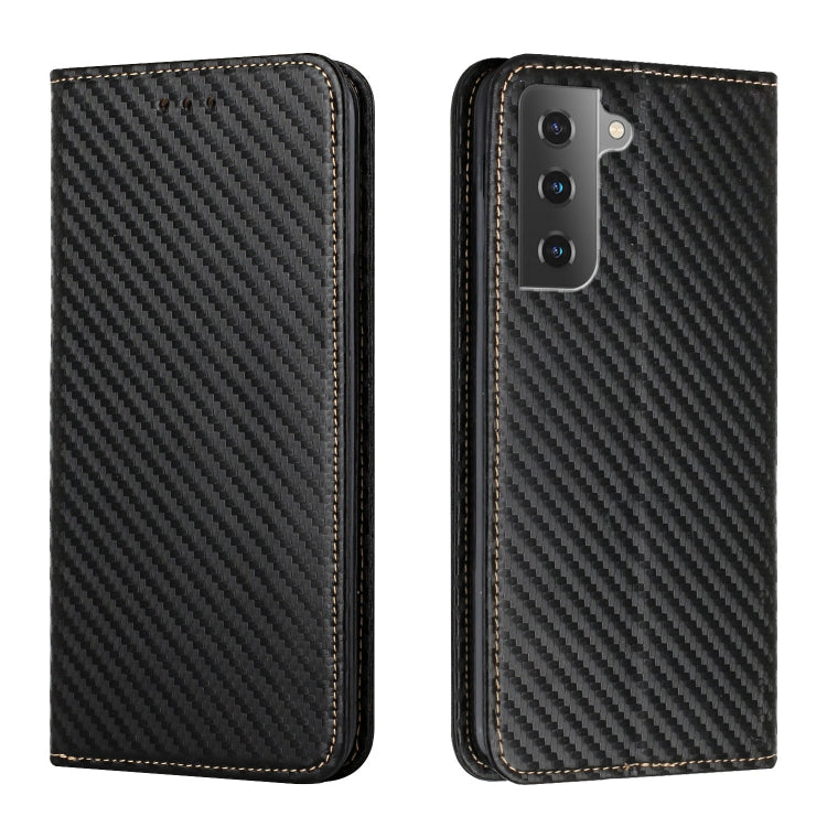 For Samsung Galaxy S23+ 5G Carbon Fiber Texture Magnetic Flip Leather Phone Case