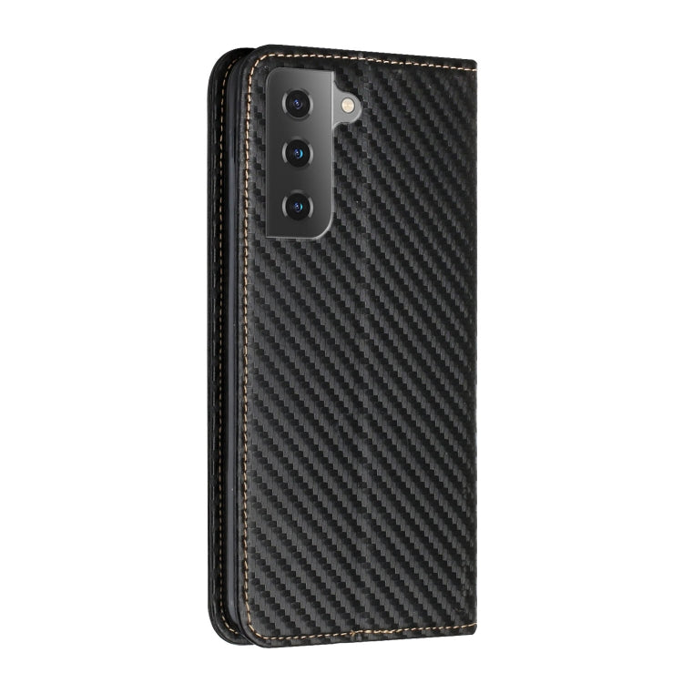 For Samsung Galaxy S23+ 5G Carbon Fiber Texture Magnetic Flip Leather Phone Case