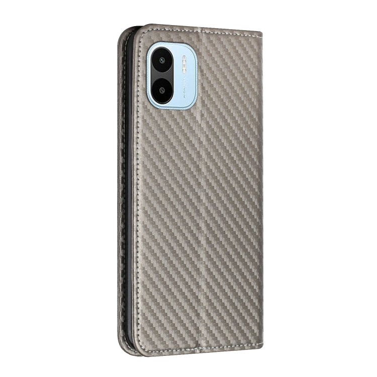 For Xiaomi Redmi A1 Carbon Fiber Texture Magnetic Flip Leather Phone Case