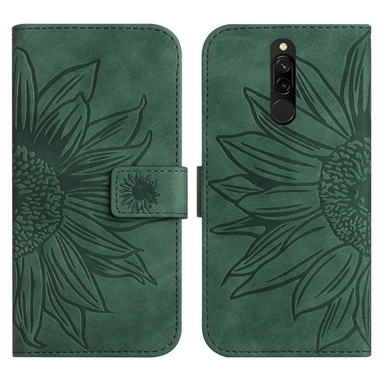 For Xiaomi Redmi 8 / 8A Skin Feel Sun Flower Pattern Flip Leather Phone Case with Lanyard