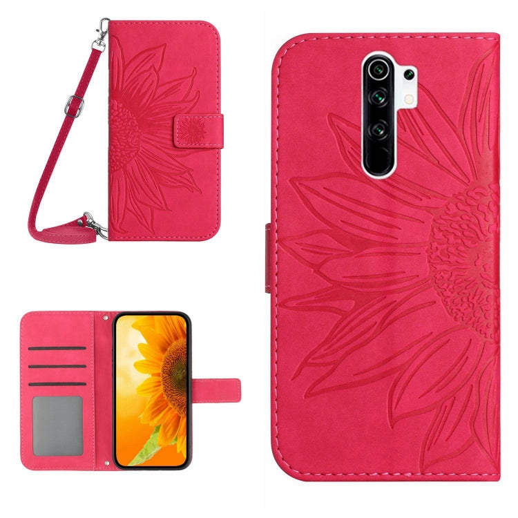 For Xiaomi Redmi 9 / POCO M2 Skin Feel Sun Flower Pattern Flip Leather Phone Case with Lanyard
