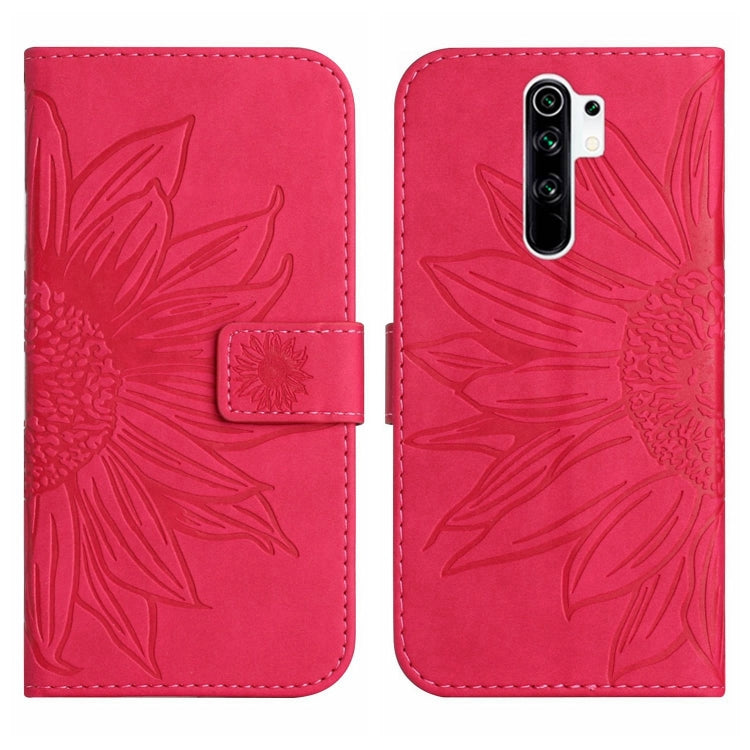 For Xiaomi Redmi 9 / POCO M2 Skin Feel Sun Flower Pattern Flip Leather Phone Case with Lanyard