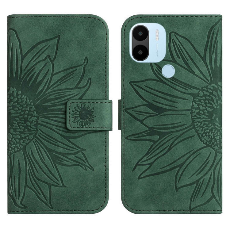 For Xiaomi Redmi A1+ Skin Feel Sun Flower Pattern Flip Leather Phone Case with Lanyard