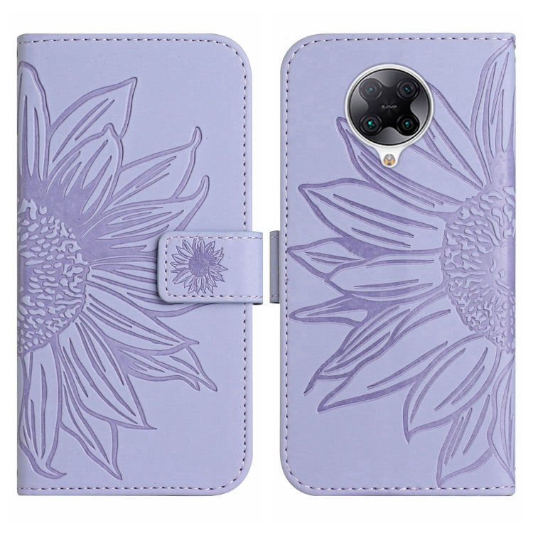 For Xiaomi Redmi K30 Pro / Poco F2 Pro Skin Feel Sun Flower Pattern Flip Leather Phone Case with Lanyard