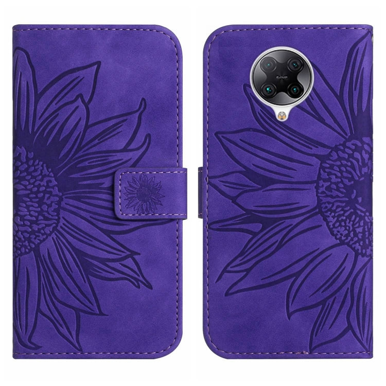 For Xiaomi Redmi K30 Pro / Poco F2 Pro Skin Feel Sun Flower Pattern Flip Leather Phone Case with Lanyard