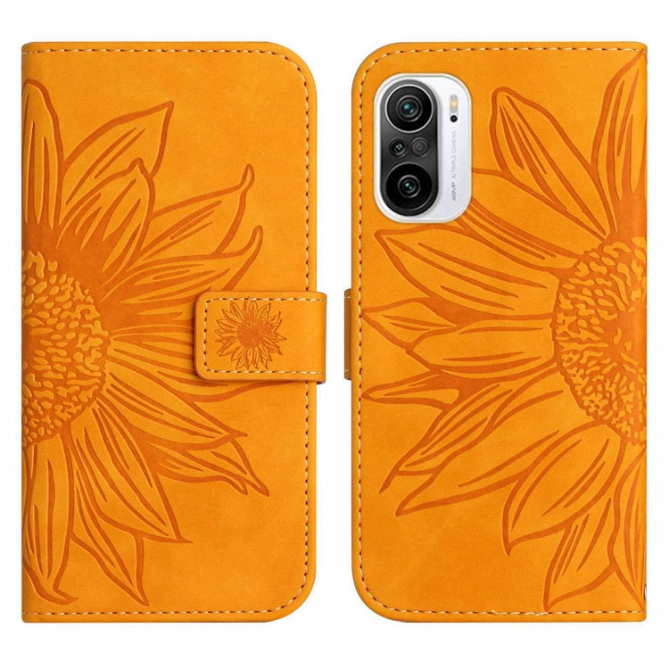 For Xiaomi Redmi K40 / K40 Pro / Poco F3 / F3 Pro / 11i / 11X / 11X Pro Skin Feel Sun Flower Pattern Flip Leather Phone Case with Lanyard