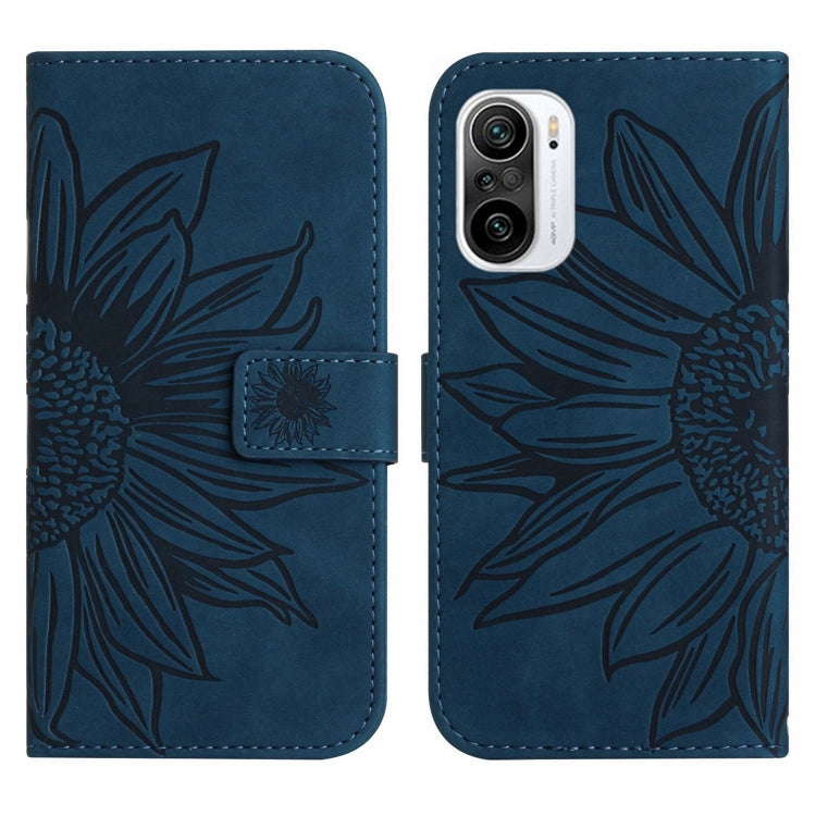 For Xiaomi Redmi K40 / K40 Pro / Poco F3 / F3 Pro / 11i / 11X / 11X Pro Skin Feel Sun Flower Pattern Flip Leather Phone Case with Lanyard