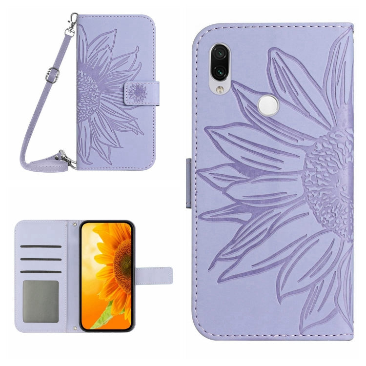 For Xiaomi Redmi Note 7 / Note 7S / Note 7 Pro Skin Feel Sun Flower Pattern Flip Leather Phone Case with Lanyard