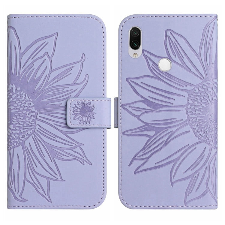 For Xiaomi Redmi Note 7 / Note 7S / Note 7 Pro Skin Feel Sun Flower Pattern Flip Leather Phone Case with Lanyard