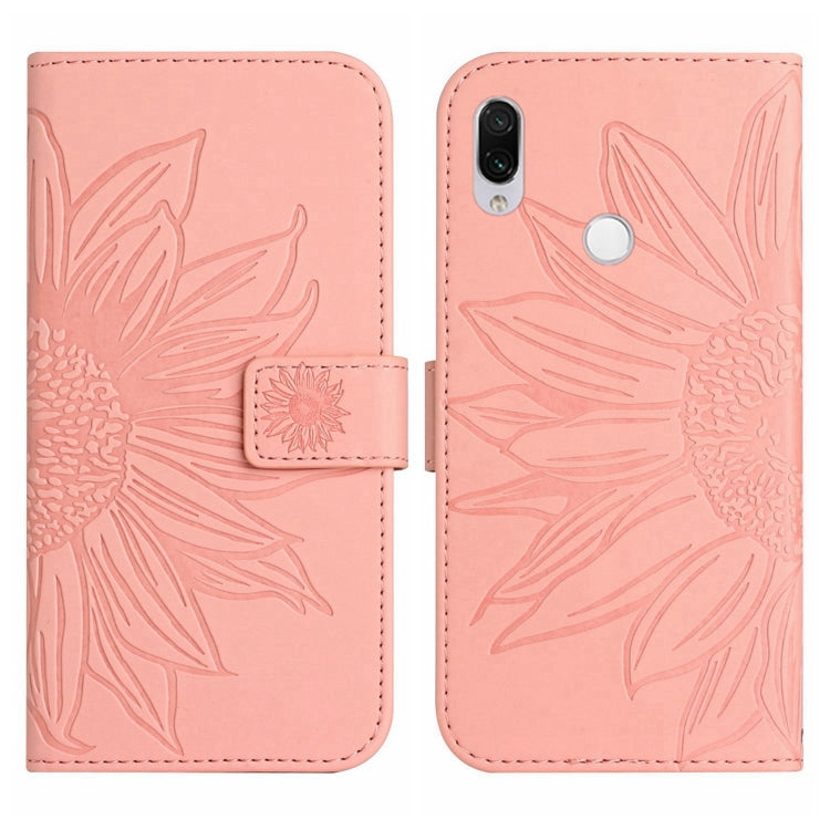 For Xiaomi Redmi Note 7 / Note 7S / Note 7 Pro Skin Feel Sun Flower Pattern Flip Leather Phone Case with Lanyard