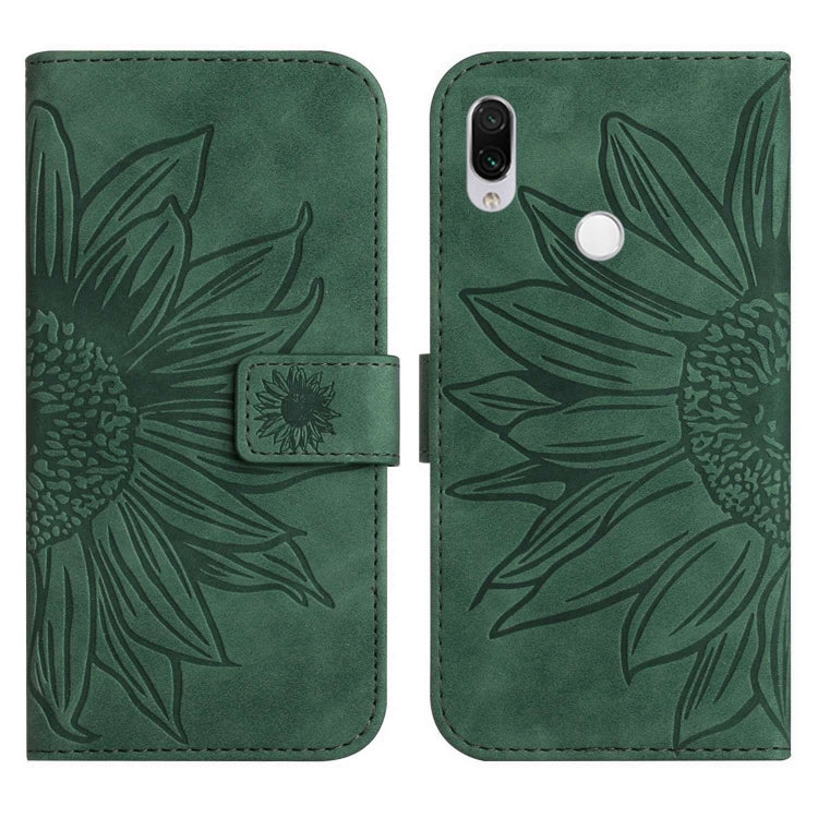 For Xiaomi Redmi Note 7 / Note 7S / Note 7 Pro Skin Feel Sun Flower Pattern Flip Leather Phone Case with Lanyard
